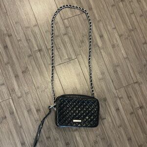 Rebecca Minkoff Black Quilted Crossbody Bag with Chain Strap